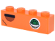 Part No: 3010pb379R  Name: Brick 1 x 4 with Green, Tan and White Turtle Shell and Black and Dark Orange Half Circle Door Handle Pattern Model Right Side (Sticker) - Set 72044