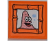Part No: 3068pb0512  Name: Tile 2 x 2 with Patrick Making Bubbles Portrait Pattern (Sticker) - Set 3818