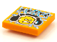 Part No: 3068pb1598  Name: Tile 2 x 2 with BeatBit Album Cover - Minifigure Head with Headphones and Lightning Bolts Electricity Pattern