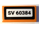 Part No: 3069pb1215  Name: Tile 1 x 2 with 'SV 60384' Pattern (Sticker) - Set 60384