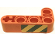 Part No: 32140pb26L  Name: Technic, Liftarm, Modified Bent Thick L-Shape 2 x 4 with Black and Yellow Danger Stripes Pattern on Outside Model Left Side (Sticker) - Set 42062