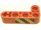 Part No: 32140pb26R  Name: Technic, Liftarm, Modified Bent Thick L-Shape 2 x 4 with Black and Yellow Danger Stripes Pattern on Outside Model Right Side (Sticker) - Set 42062