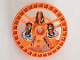 Part No: 32350pb01  Name: Technic, Disk 5 x 5 - RoboRider Talisman Wheel, Twin Saw Mold with Robot Pattern