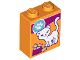 Part No: 3245cpb046  Name: Brick 1 x 2 x 2 with Inside Stud Holder with White Cat and Paw Print Cat Food Box Pattern