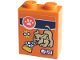 Part No: 3245cpb238  Name: Brick 1 x 2 x 2 with Inside Stud Holder with Tan Dog, Yellow Bowl, White Paw Print and Bones Pattern (Sticker) - Set 41741