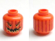 Part No: 3626cpb0388  Name: Minifigure, Head Pumpkin Jack O' Lantern with Vertical Lines on Back Pattern - Hollow Stud