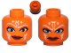 Part No: 3626cpb0841  Name: Minifigure, Head Dual Sided Alien with SW Ahsoka, Blue Eyes, Smile / Angry Pattern - Hollow Stud