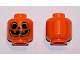 Part No: 3626cpb2485  Name: Minifigure, Head Pumpkin Jack O' Lantern with Yellow Outlines Pattern - Hollow Stud (BAM)