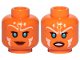 Part No: 3626cpb2650  Name: Minifigure, Head Dual Sided Alien with SW Ahsoka, Blue Eyes and White Lines, Smile / Frown Pattern - Hollow Stud