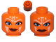 Part No: 3626pb0841  Name: Minifigure, Head Dual Sided Alien with SW Ahsoka, Blue Eyes, Smile / Angry Pattern