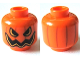 Part No: 3626pb1522  Name: Minifigure, Head Pumpkin Jack O' Lantern Open Semicircular Eyes with Vertical Lines on Back Pattern