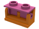 Part No: 3937c06  Name: Hinge Brick 1 x 2 with Dark Pink Top Plate (3937 / 3938)