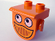Part No: 42236px1  Name: Duplo, Plate 1 x 2 with Overhang with Eyes and Smile Pattern (Bob the Builder Dizzy Face)