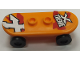 Part No: 42511c01pb11  Name: Minifigure, Utensil Skateboard Deck with White 'X TREME' and Letter X Pattern (Stickers) with Black Wheels (42511pb11 / 2496) - Set 60023