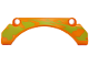 Part No: 42531pb008R  Name: Technic, Panel Car Mudguard Arched 9 x 2 x 3 Straight Top with Lime Animal Print Pattern Model Right Side