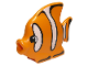 Part No: 43850pb01  Name: Duplo Butterfly Fish with Black Outlined White Stripes Pattern