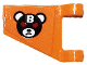 Part No: 44676pb046R  Name: Flag 2 x 2 Trapezoid with Bane Teddy Bear Head with Silver Letter B and Red Eyes Pattern Model Right Side (Sticker) - Set 70914