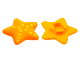 Part No: 45463pb03  Name: Clikits, Icon Star 2 x 2 Small with Pin, Frosted with Radiating Yellow Dots Pattern