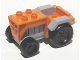 Part No: 4818c01  Name: Duplo Farm Tractor with Black Wheels, Light Bluish Gray Engine and Fenders, and Light Bluish Gray Hitch