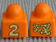 Part No: 49256px6  Name: Primo Brick 1 x 1 with Number 2 and Teddy Bears Pattern on Opposite Sides