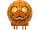 Part No: 50747pb20  Name: Windscreen 6 x 6 x 3 Canopy Half Sphere with Dual 2 Fingers with Pumpkin Jack O' Lantern with Yellow Eyes and Mouth and Dark Orange Lines Pattern