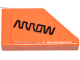 Part No: 5091pb018  Name: Tile, Modified 1 x 2 Wedge Left with Black 'ARROW' Logo Pattern (Sticker) - Set 77251