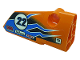 Part No: 64391pb072  Name: Technic, Panel Fairing # 4 Small Smooth Long, Side B with Number '22', Dark Azure Lightning, Logos 'OIL', 'AXLE BEAM', 'MOTO' and 'NORTHERN' Pattern (Sticker) - Set 42104