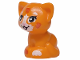 Part No: 69902pb10  Name: Cat, Mini Doll Style, Baby Kitten, Sitting with Black Eyes, Bright Pink Nose, White Muzzle and Left Paw, Reddish Orange Patches and Right Paw Pattern (Friends Ginger)