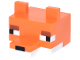 Part No: 7709pb01  Name: Creature Head Pixelated with Molded White Lower Face and Eyes and Printed Black Eyes and Nose, Dark Orange Eyebrows Pattern (Minecraft Fox)