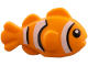 Part No: 8038pb01  Name: Fish with Black Eyes, White Stripes (Clownfish) Pattern