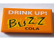 Part No: 87079pb0507  Name: Tile 2 x 4 with 'DRINK UP! BUZZ COLA' Pattern (Sticker) - Set 71016