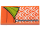 Part No: 87079pb0763  Name: Tile 2 x 4 with Orange and Lime Sleeping Bag Pattern (Sticker) - Set 41424