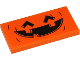Part No: 87079pb0779  Name: Tile 2 x 4 with Orange and Black Pumpkin Jack O' Lantern Pattern (Sticker) - Set 40423