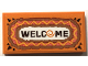 Part No: 87079pb1581  Name: Tile 2 x 4 with Mat with Reddish Brown 'WELCOME' on White Background Pattern (Sticker) - Set 41717