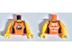Part No: 973pb3351c01  Name: Torso Tank Top with Black Straps and Side Panels, White Mountains and 'SPORT' Logo on Front, '2018 LEGO Family Fun Run' on Back Pattern / Yellow Arms / Yellow Hands
