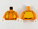 Part No: 973pb4067c01  Name: Torso Turtleneck with Bright Light Orange Vest Pattern / Orange Arms / White Hands