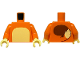 Part No: 973pb6125c01  Name: Torso with Bright Light Yellow Stomach, Tail and Dark Orange Oval on Back Pattern / Orange Arms / Bright Light Yellow Hands