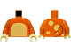 Part No: 973pb6126c01  Name: Torso with Bright Light Yellow Stomach, Tail and Spots on Back Pattern / Orange Arms / Bright Light Yellow Hands