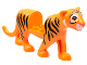 Part No: bb1256pb01  Name: Big Cat with 2 x 2 Cutout, Black Tiger Stripes, White Trim on Face Pattern