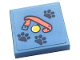 Part No: 3068pb2173  Name: Tile 2 x 2 with Dark Blue Paw Prints and Coral Dog Collar with Yellow Tag Pattern (Sticker) - Set 41738