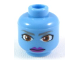 Part No: 3626pb0472  Name: Minifigure, Head Alien with Large Brown Eyes and Purple Lips Pattern (SW Aayla Secura)