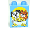 Part No: 4066pb425  Name: Duplo, Brick 1 x 2 x 2 with Dog and Cat with Food Bowl Pattern