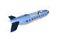 Part No: 52917c01  Name: Duplo Airplane Large Fuselage with Very Light Bluish Gray Lower Section, Dark Bluish Gray Inner Base and Dark Blue Horizontal Tail