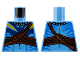 Part No: 973pb4914  Name: Torso Na'vi with Blue Markings, Reddish Brown Shoulder Belt, and Dark Blue and Bright Light Orange War Paint Pattern