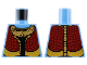 Part No: 973pb4917  Name: Torso Na'vi with Dark Red Jacket, Red and Yellow Spots, and Medium Nougat Bone Collar Pattern
