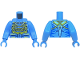 Part No: 973pb4949c01  Name: Torso Na'vi with Blue Markings, Yellow Tribal Vest, Silver Spots, and Bright Light Orange and Dark Blue War Paint Pattern / Medium Blue Arms Long / Medium Blue Hands