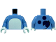 Part No: 973pb6129c01  Name: Torso with Light Aqua Stomach, Dark Blue Spots and Tail on Back Pattern / Medium Blue Arms / Light Aqua Hands
