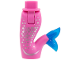 Part No: 16529c00pb09  Name: Mini Doll Hips and Mermaid / Merman Tail Assembly with Molded Satin Trans-Dark Blue Caudal Fin and Printed Silver and Metallic Pink Scales Pattern