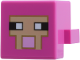 Part No: 19727pb022  Name: Creature Head Pixelated with Black and White Eyes, Bright Pink Nose, Tan Face with Dark Tan Outlines Pattern (Minecraft Sheep)