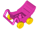 Part No: 2147c03  Name: Duplo Stroller / Baby Carriage / Pram with Thick Yellow Wheels